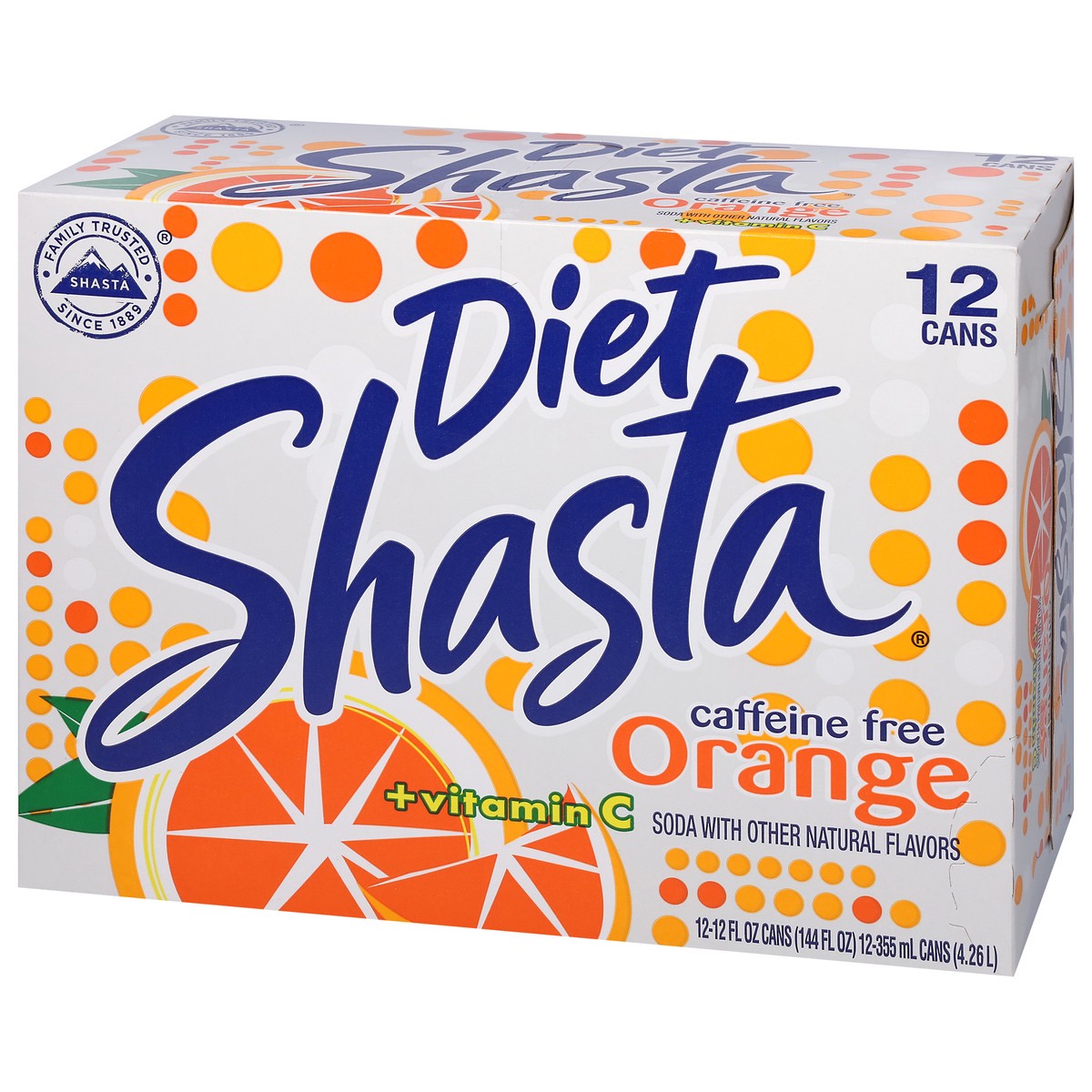 slide 4 of 9, Shasta Caffeine Free Diet + Vitamin C Orange Soda - 12 ct, 12 ct