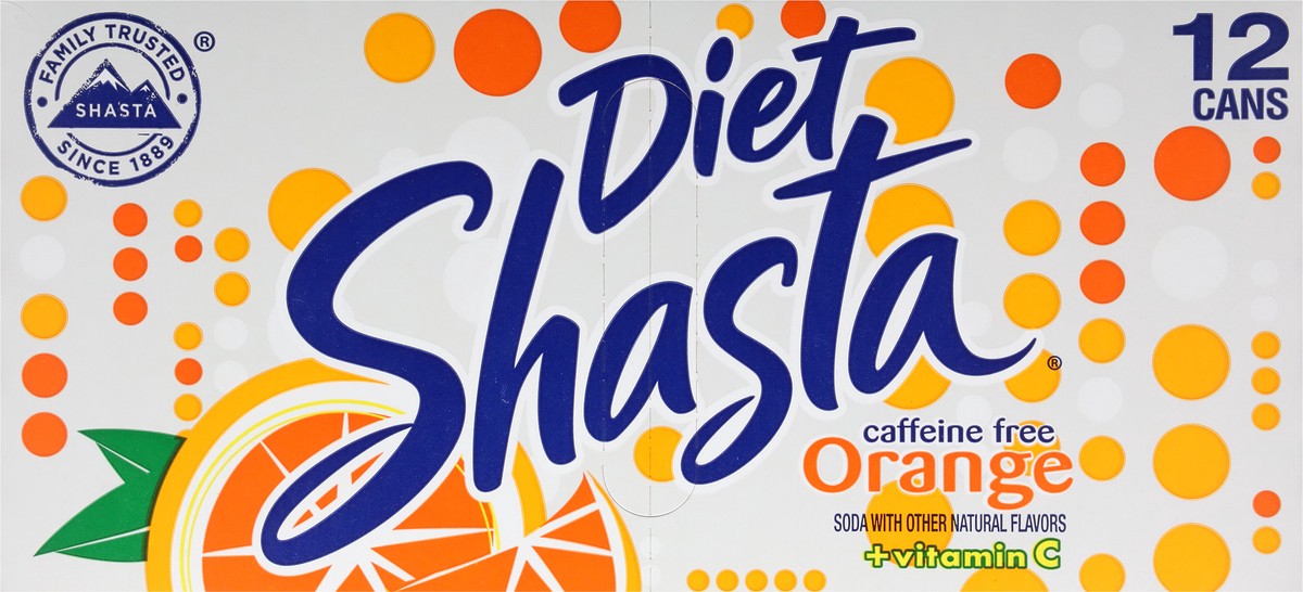 slide 8 of 9, Shasta Caffeine Free Diet + Vitamin C Orange Soda - 12 ct, 12 ct