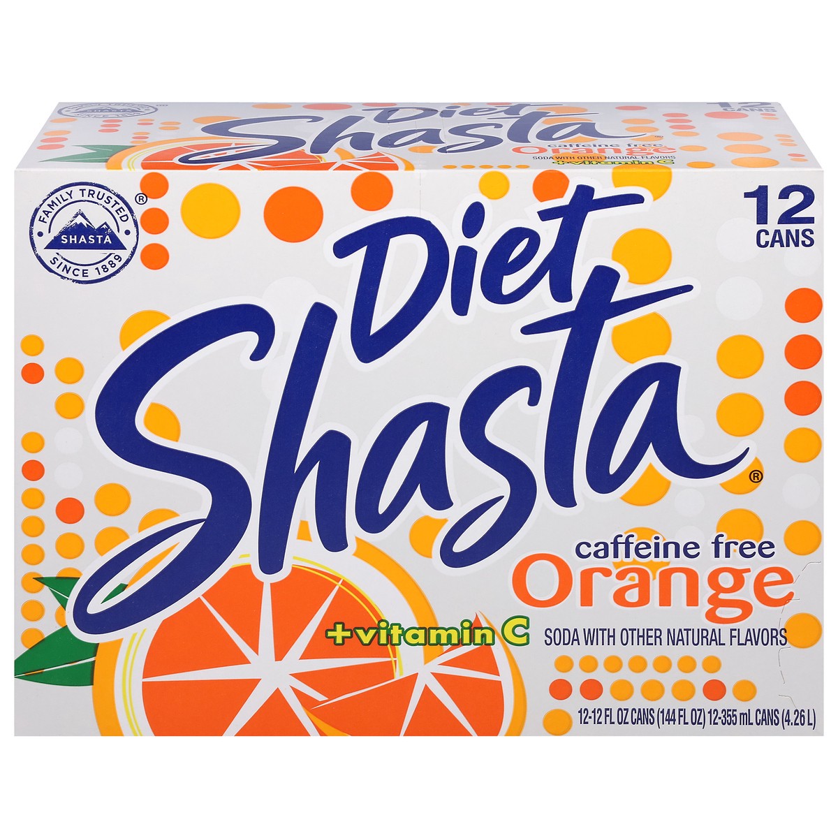 slide 1 of 9, Shasta Caffeine Free Diet + Vitamin C Orange Soda - 12 ct, 12 ct