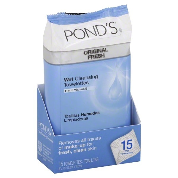 slide 1 of 1, Pond's Original Fresh Wet Cleansing Towelettes, 15 ct