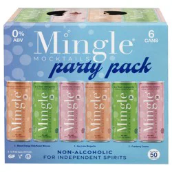 Mingle Non-Alcoholic Blood Orange Elderflower Mimosa/Key Lime Margarita/Cranberry Cosmo Mocktails Party Pack 6 - 12 fl oz Cans