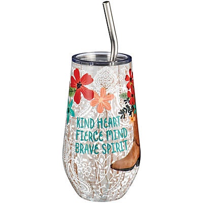 slide 1 of 1, Haven & Key Texas Floral Boots Stainless Steel Stemless Tumbler with Straw, 16 oz