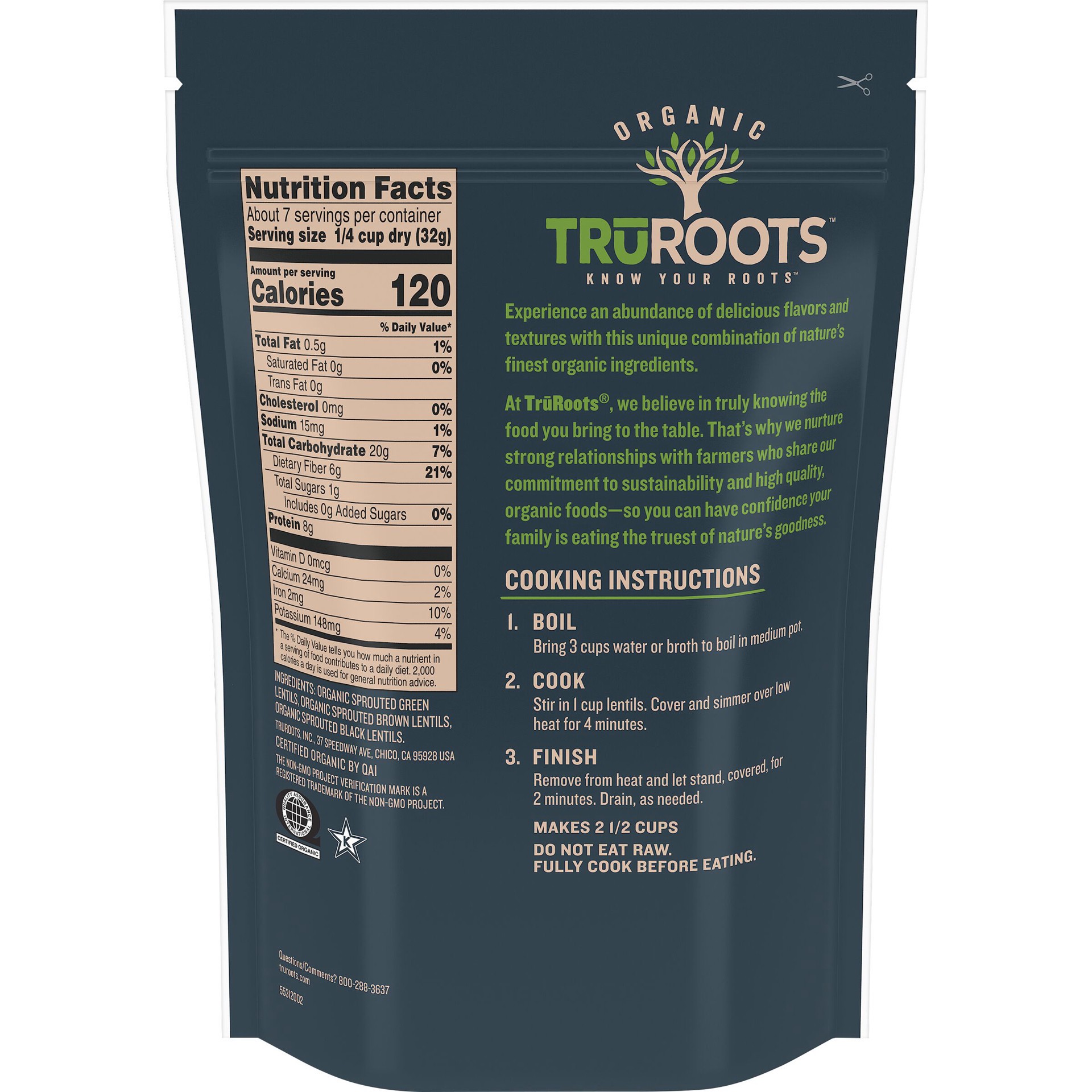slide 4 of 5, truRoots Lentil, Lentil, 8 oz