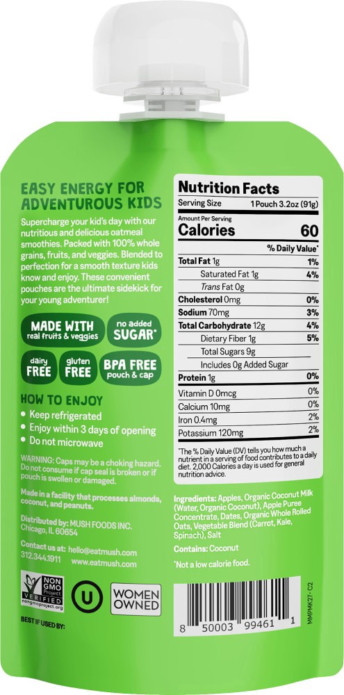 slide 3 of 3, MUSHkins Apple Dreams Oatmeal Smoothie, 3.2 oz