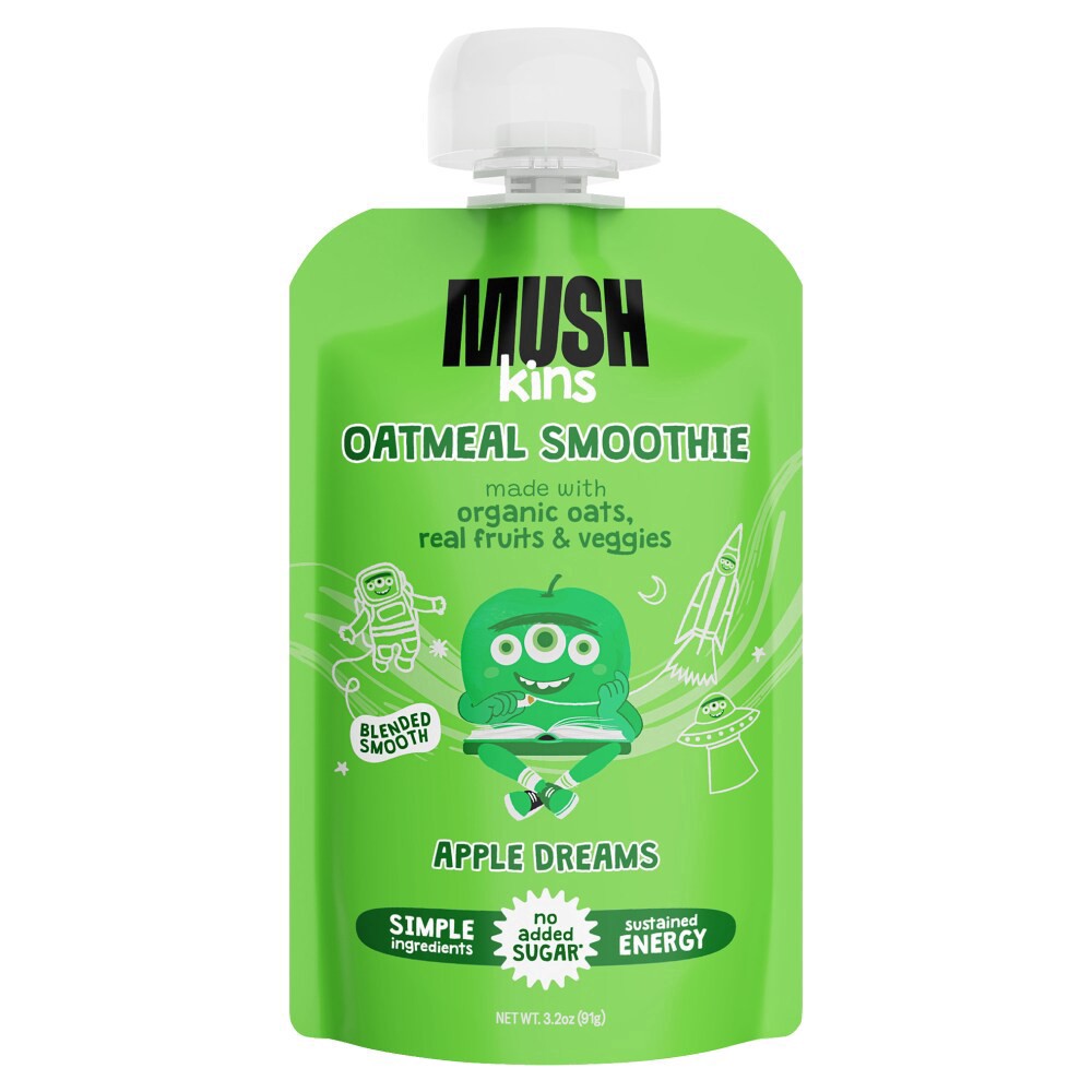 slide 1 of 3, MUSHkins Apple Dreams Oatmeal Smoothie, 3.2 oz