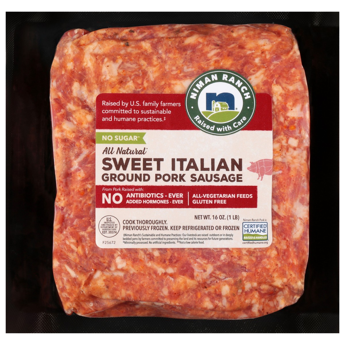 slide 4 of 14, Niman Ranch Ground Sweet Italian Pork Sausage 16 oz, 16 oz