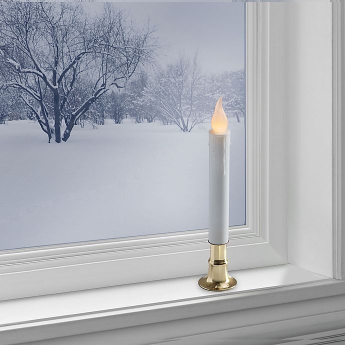 slide 2 of 4, Winter Wonderland Battery Operated Candle Lamp with Timer - Brass, 1 ct