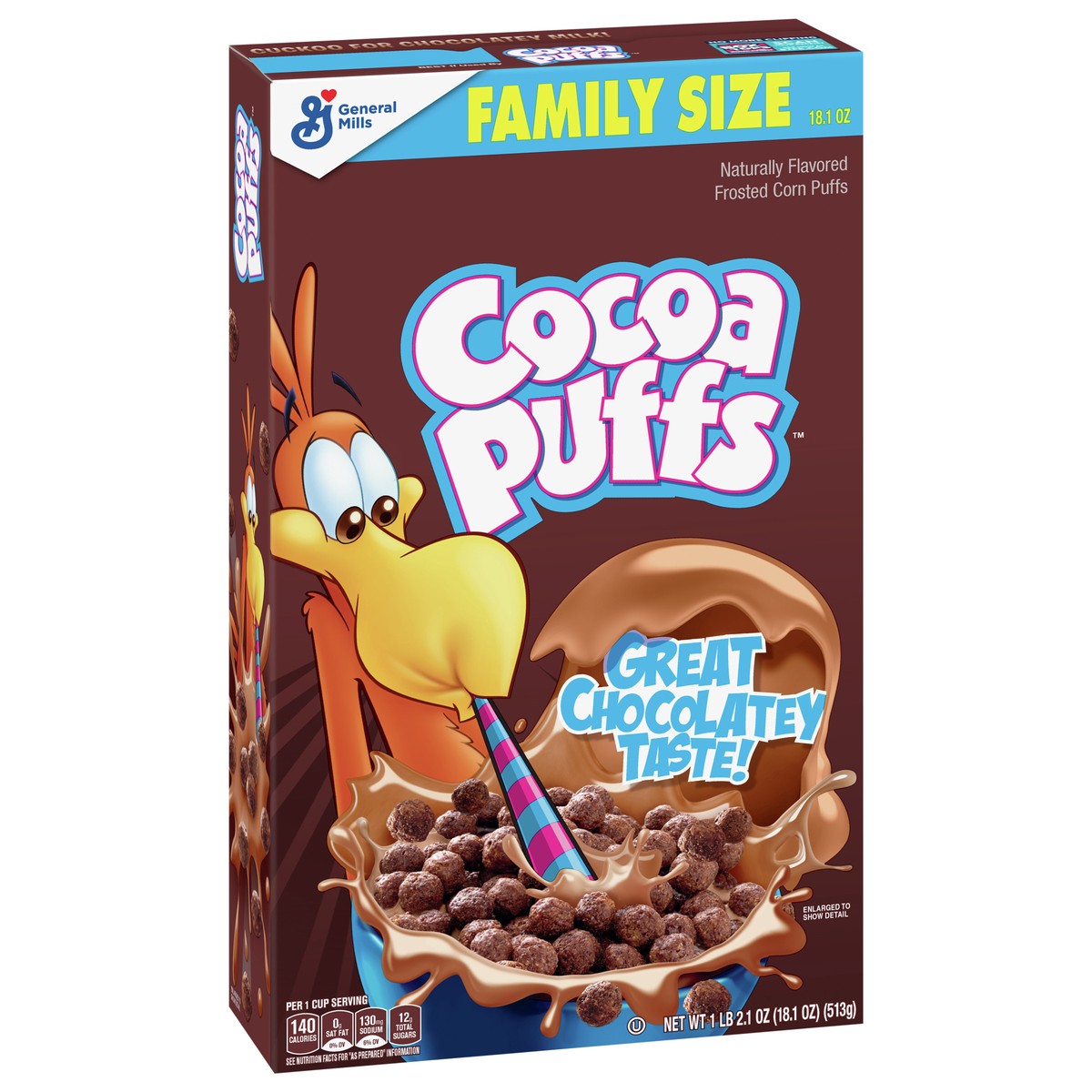 slide 8 of 9, Cocoa Puffs, Chocolate Breakfast Cereal with Whole Grains, 18.1 oz, 18.1 oz