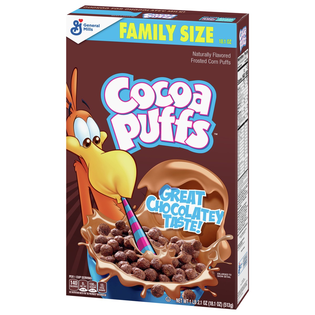 slide 6 of 9, Cocoa Puffs, Chocolate Breakfast Cereal with Whole Grains, 18.1 oz, 18.1 oz