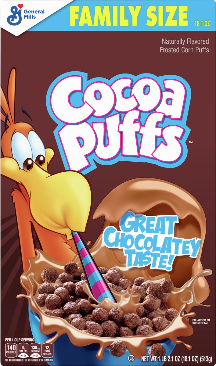 slide 7 of 9, Cocoa Puffs, Chocolate Breakfast Cereal with Whole Grains, 18.1 oz, 18.1 oz