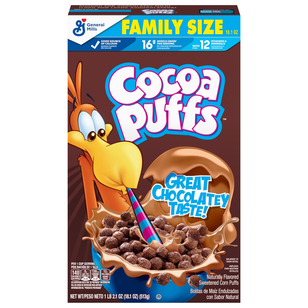 slide 1 of 9, Cocoa Puffs, Chocolate Breakfast Cereal with Whole Grains, 18.1 oz, 18.1 oz