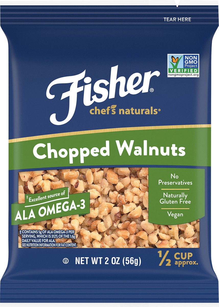 slide 1 of 9, Fisher Chef's Naturals Chopped Walnuts 2 oz. Bag, 2 oz