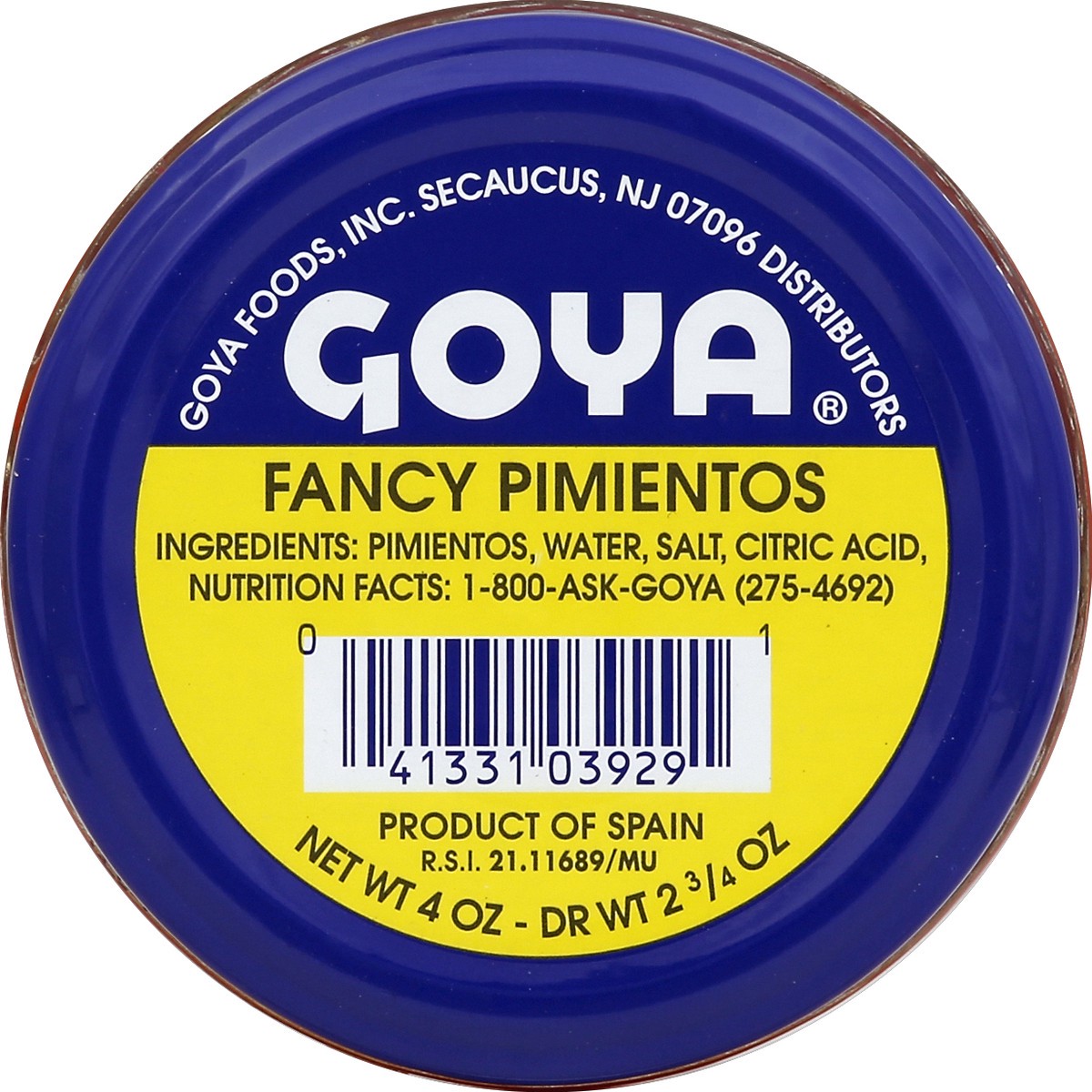 slide 1 of 1, Goya Fancy Pimientos 4 oz, 4 oz