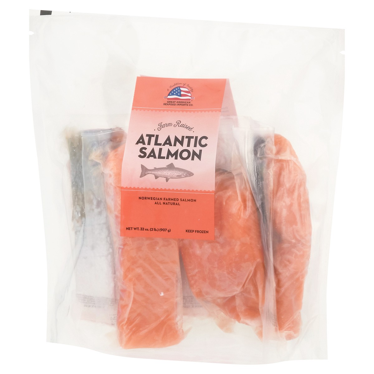 slide 4 of 9, Great American Seafood Great American Atlantic Salmon, 32 oz