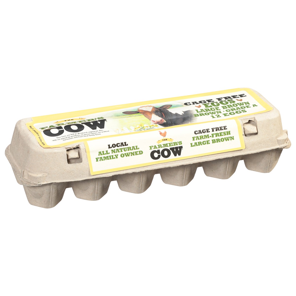 slide 7 of 9, The Farmer's Cow Large Brown Eggs 12 ea, 12 ct