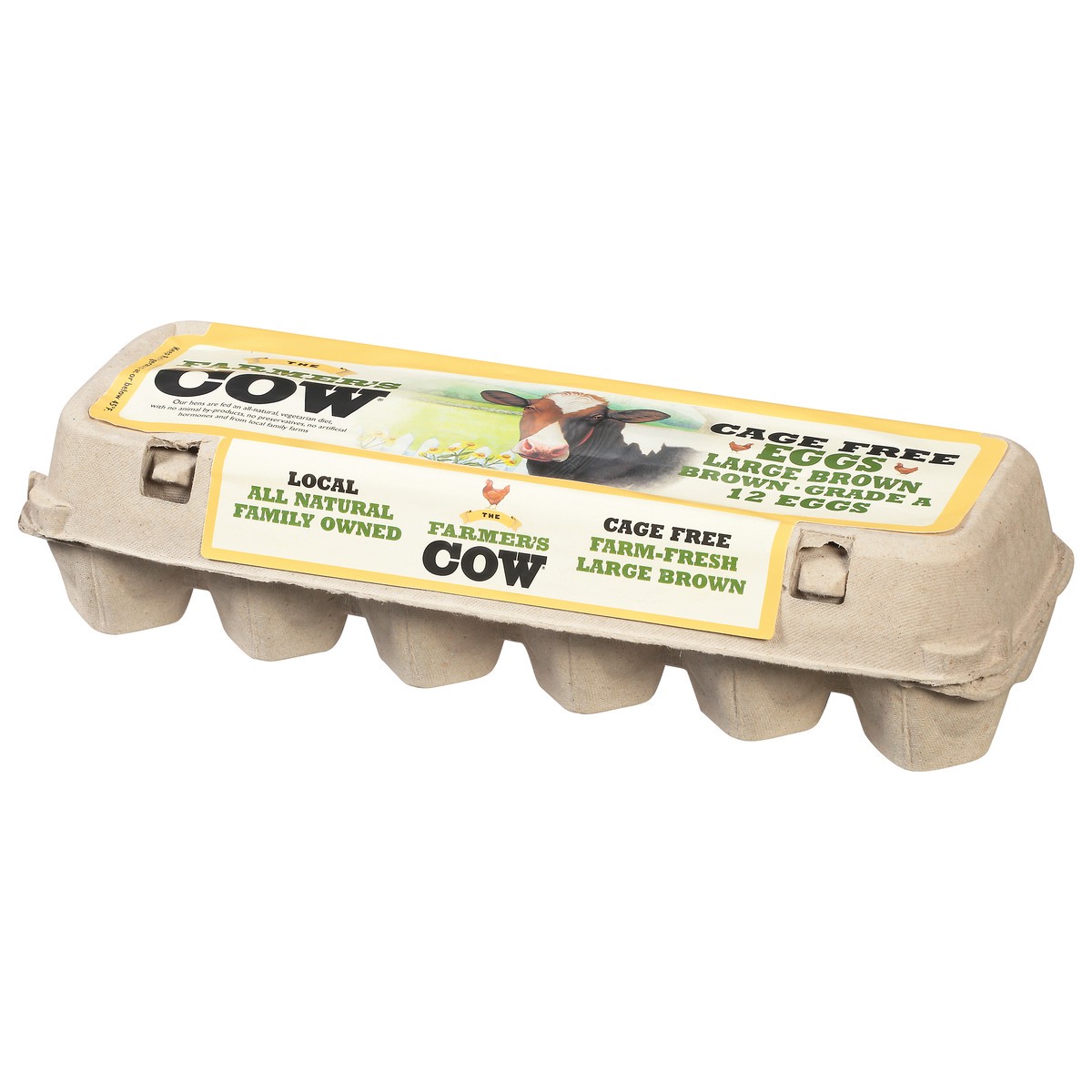 slide 2 of 9, The Farmer's Cow Large Brown Eggs 12 ea, 12 ct