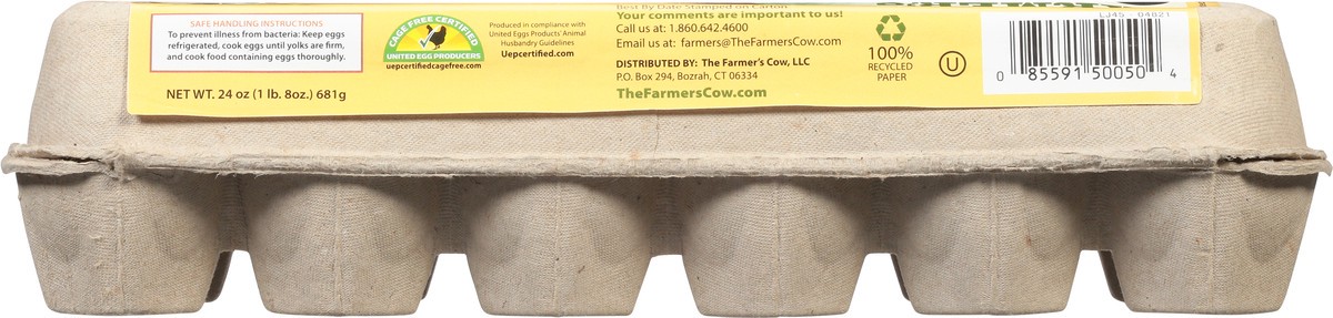 slide 3 of 9, The Farmer's Cow Large Brown Eggs 12 ea, 12 ct
