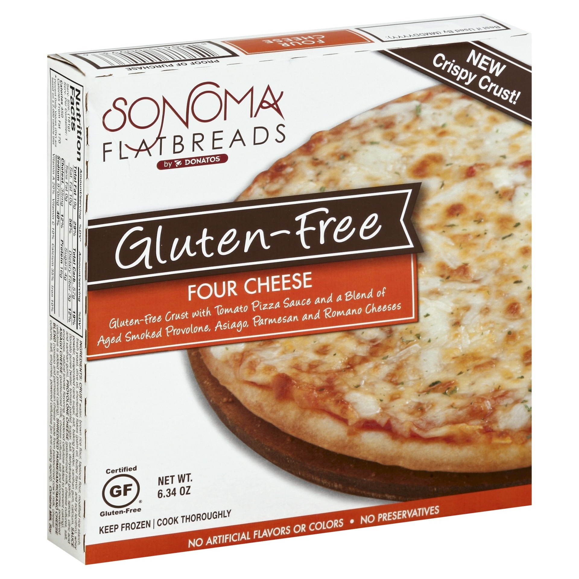 slide 1 of 1, Sonoma Gluten-Free Four Cheese Flatbreads, 6.34 oz