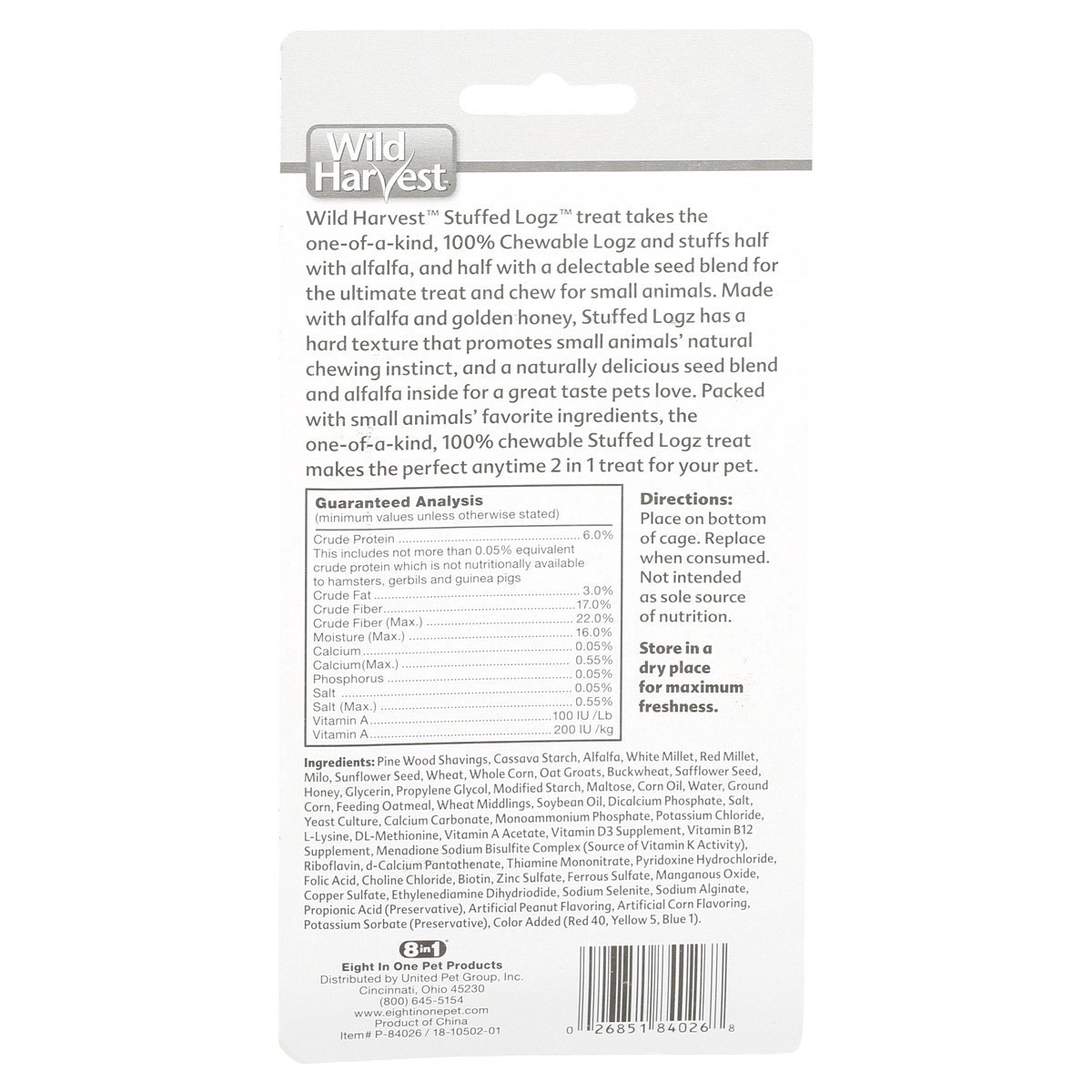 slide 4 of 5, Wild Harvest Stuffed Logz 2-in-1 Chew Treat for Small Animals, 1 ct