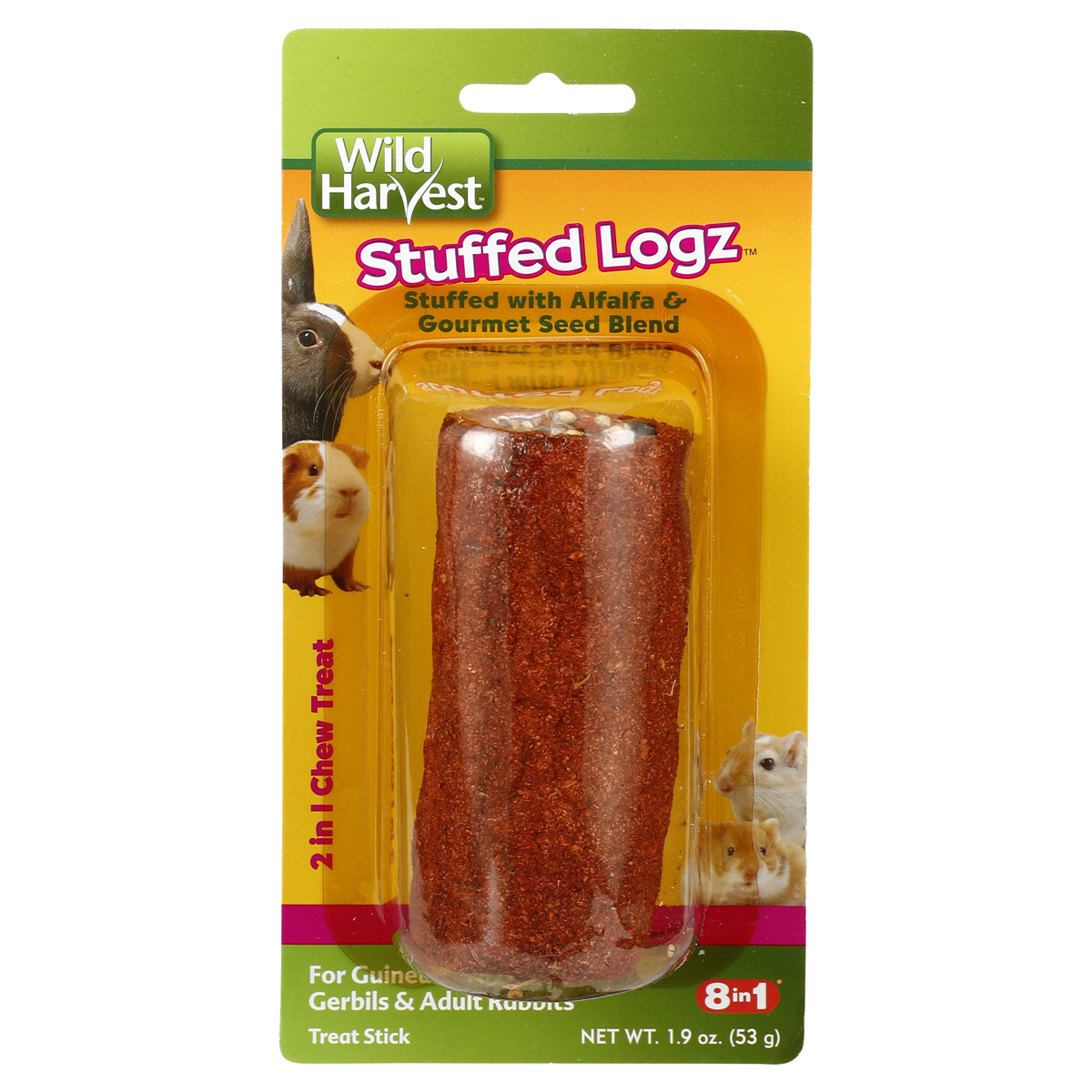 slide 1 of 1, Wild Harvest Stuffed Logz 2-in-1 Chew Treat for Small Animals, 1 ct