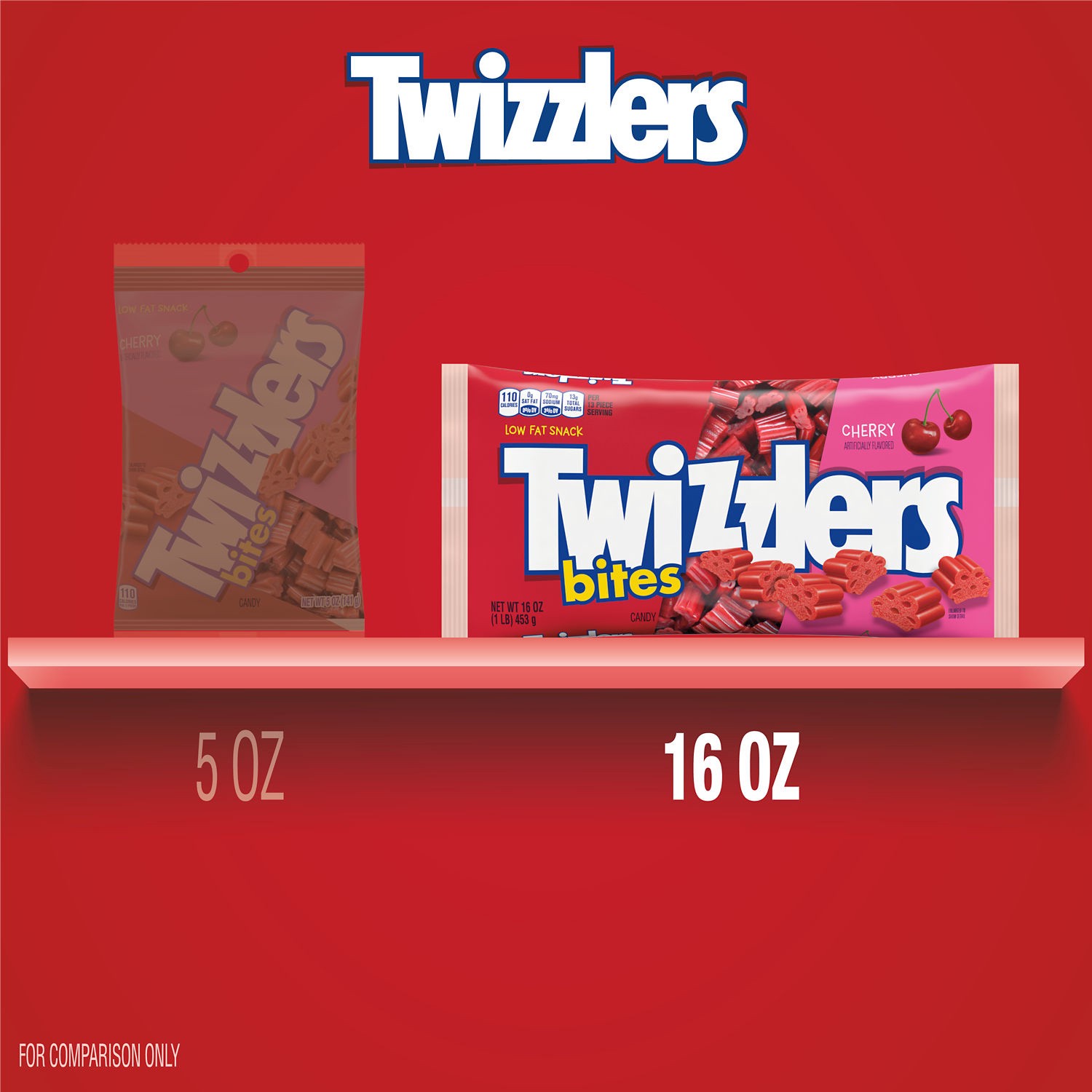 slide 5 of 8, Twizzlers Bites Cherry Licorice Candy Bag, 16 oz