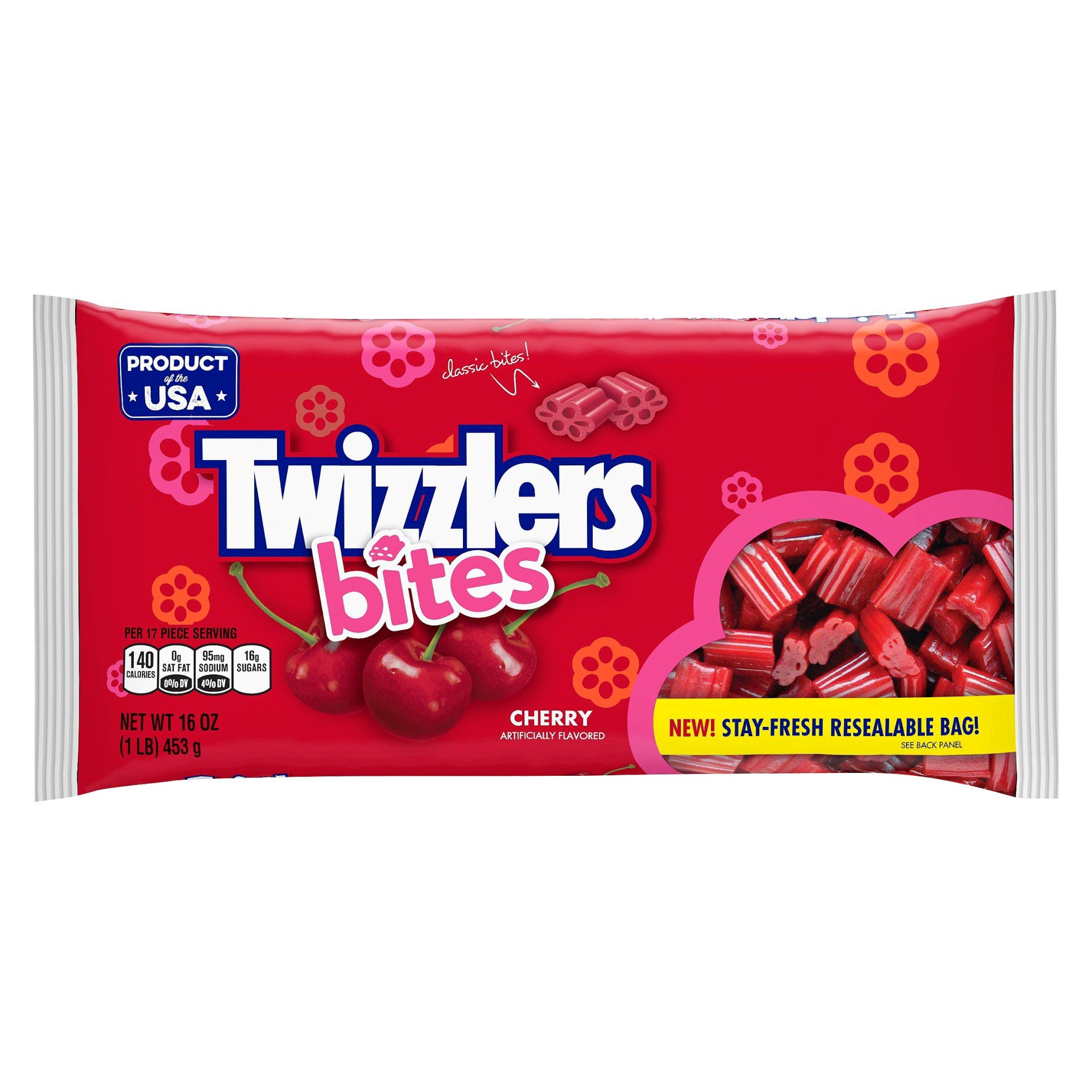 slide 1 of 8, Twizzlers Bites Cherry Licorice Candy Bag, 16 oz