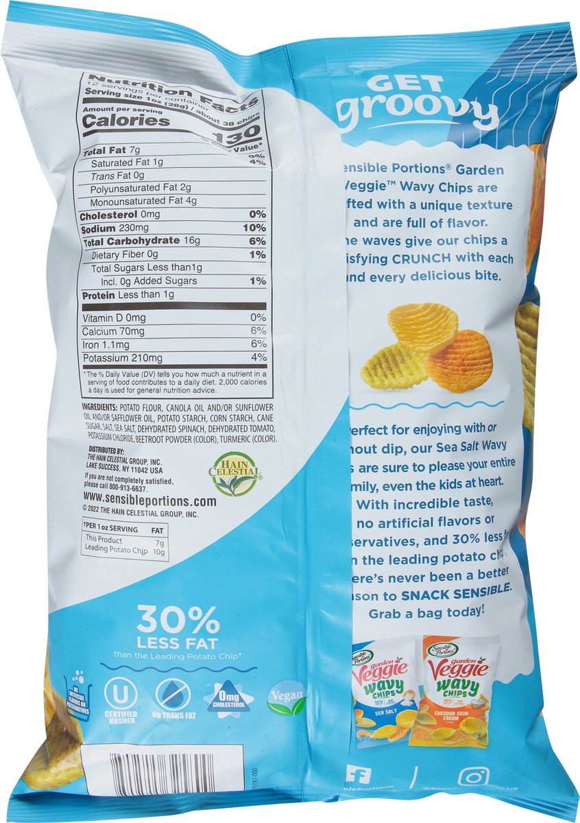 slide 5 of 7, Sensible Portions Garden Veggie Wavy Sea Salt Chips 12 oz, 12 oz