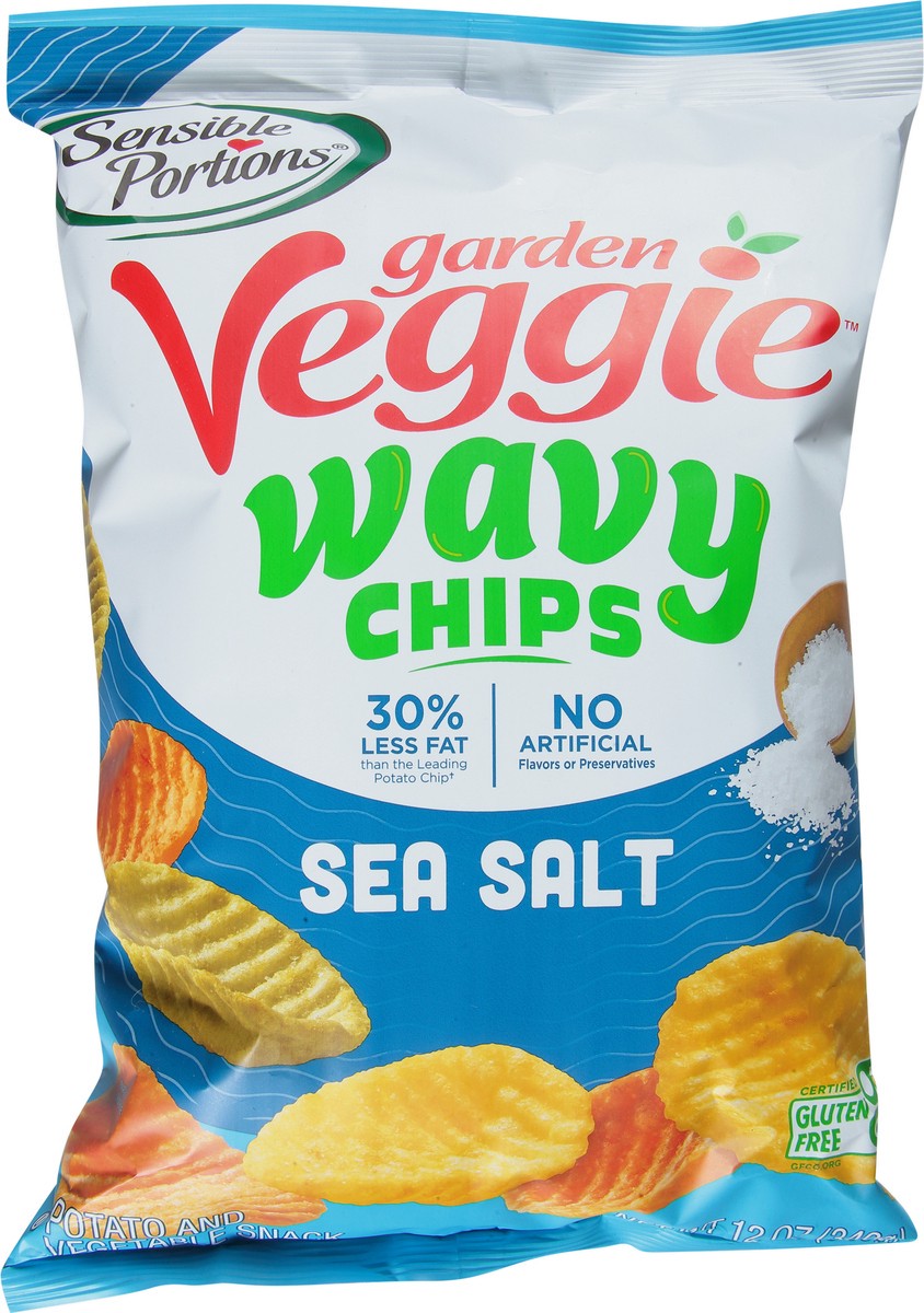 slide 4 of 7, Sensible Portions Garden Veggie Wavy Sea Salt Chips 12 oz, 12 oz