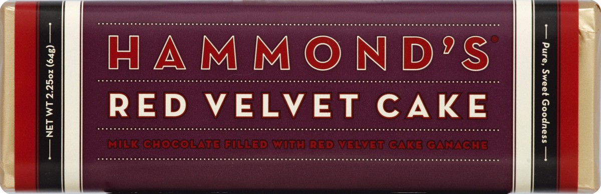 slide 1 of 6, Hammond's Red Velvet Milk Chocolate Bar, 2.25 oz