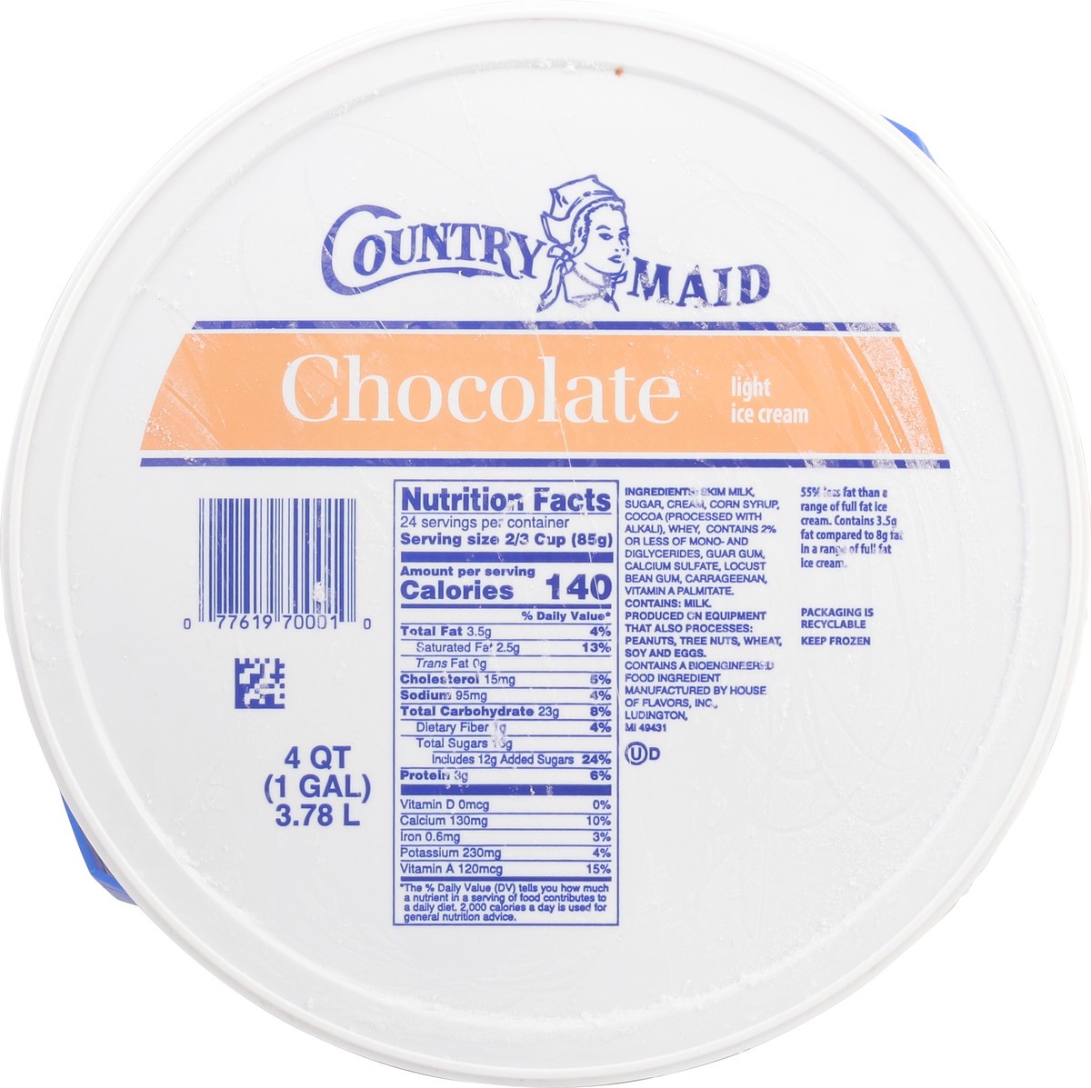 slide 4 of 9, Country Maid Ice Cream Pail Chocolate, 128 oz