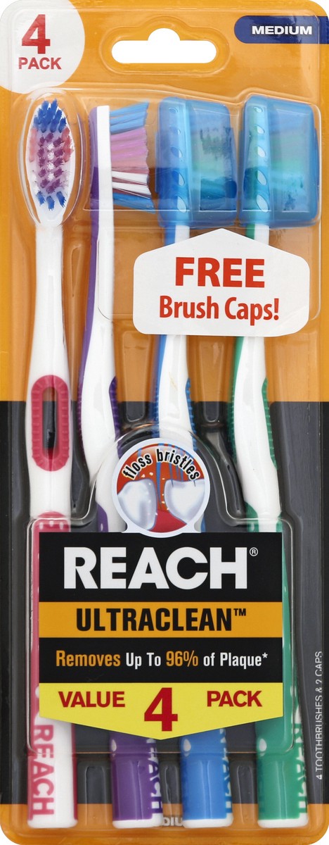 slide 2 of 2, REACH Toothbrushes 4 ea, 4 ct