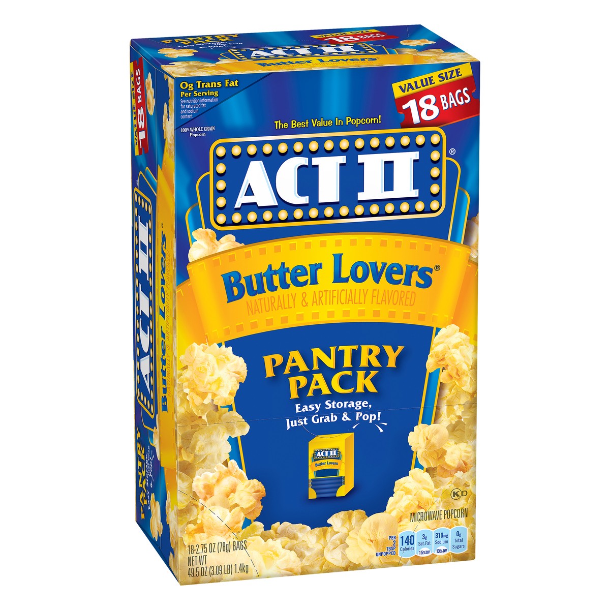 slide 8 of 9, ACT II Value Size Pantry Pack Butter Lovers Popcorn - 18 ct, 18 ct
