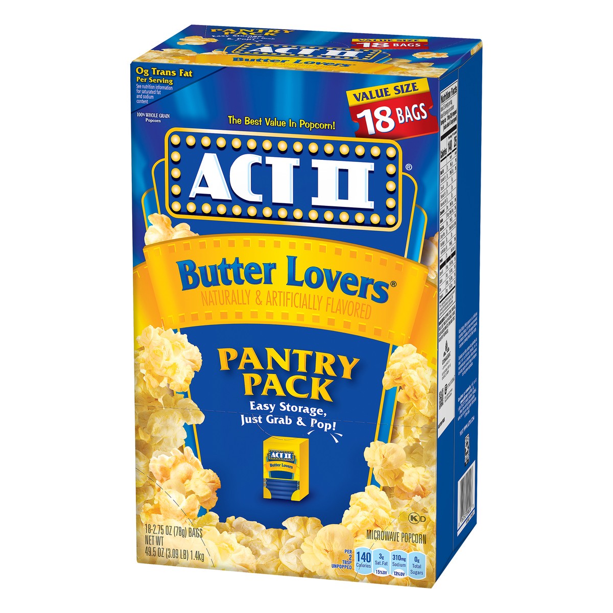 slide 9 of 9, ACT II Value Size Pantry Pack Butter Lovers Popcorn - 18 ct, 18 ct