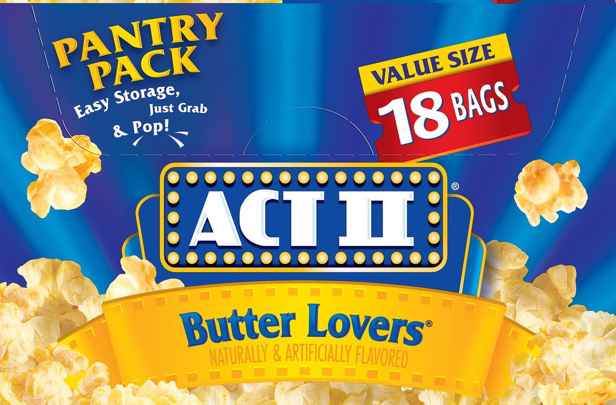 slide 4 of 9, ACT II Value Size Pantry Pack Butter Lovers Popcorn - 18 ct, 18 ct