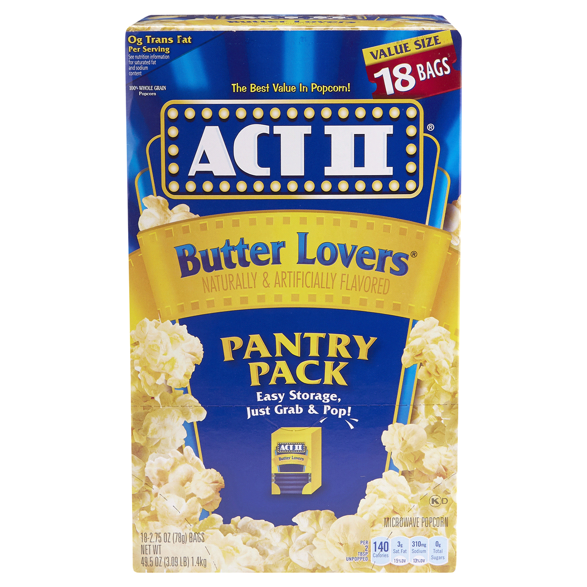 slide 1 of 1, Act ll Butter Lovers Pantry Pack Popcorn, 18 ct