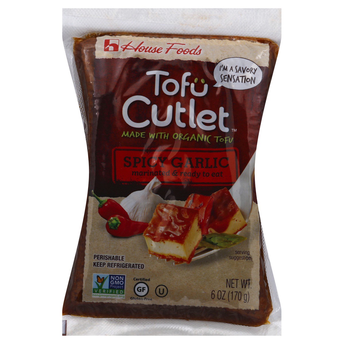 slide 1 of 7, House Foods Tofu Cutlet Spicy Garlic - 6 Oz, 6 oz