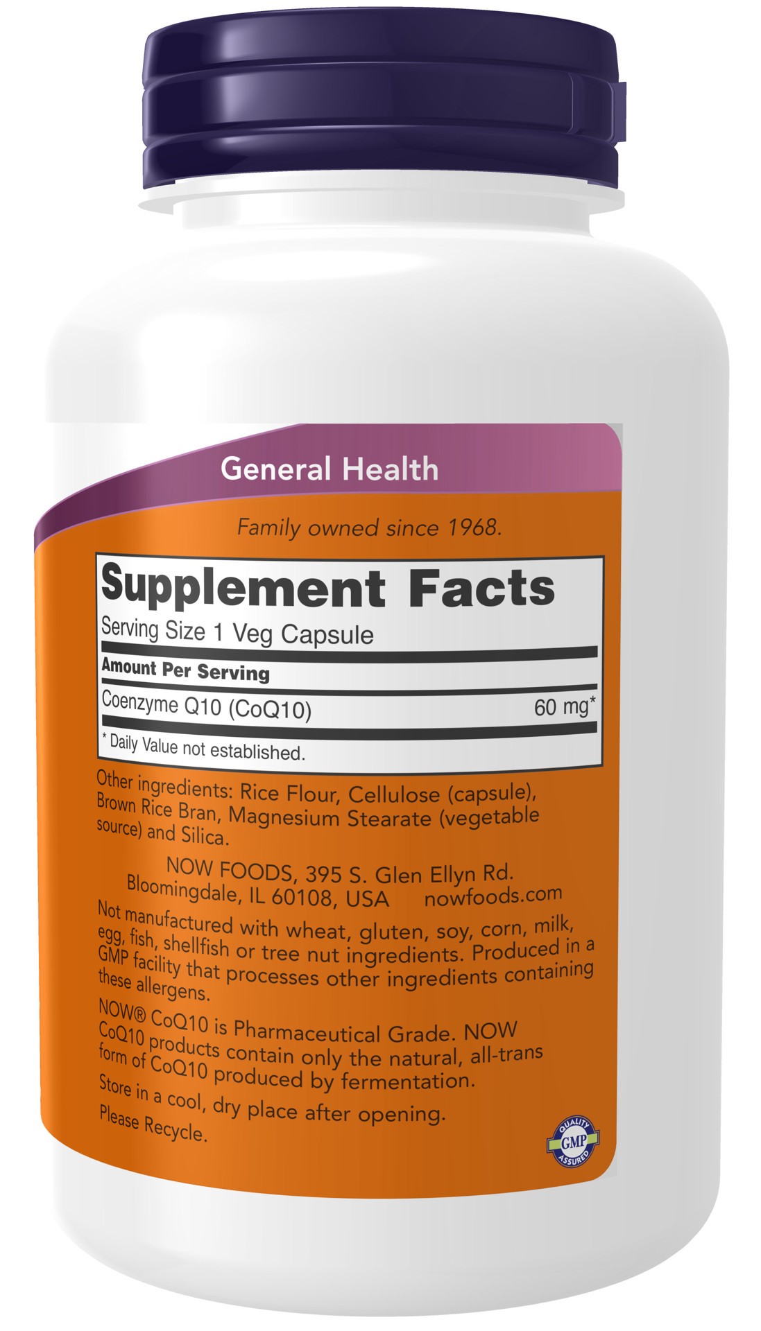 slide 2 of 4, NOW CoQ10 60 mg - 180 Veg Capsules, 180 ct