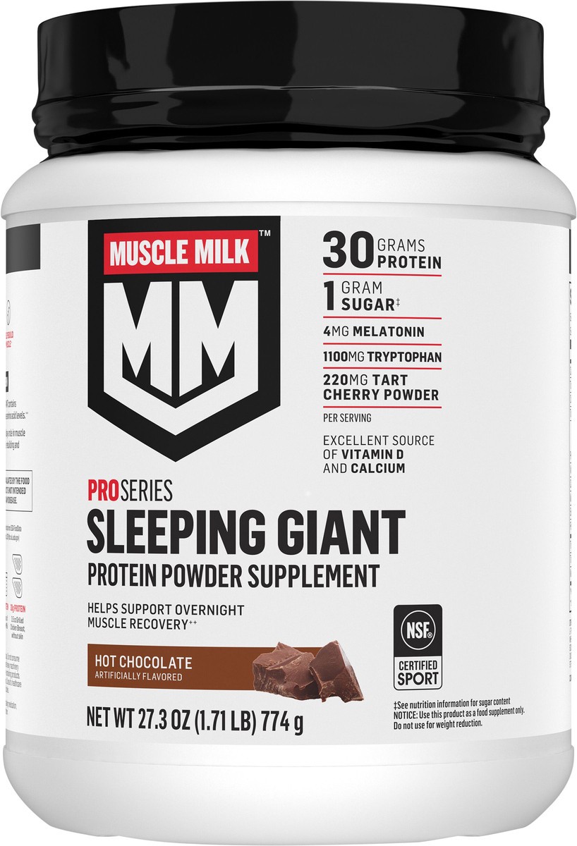 slide 5 of 10, Muscle Milk Pro Series Sleeping Giant Protein Powder Supplement Hot Chocolate Artificially Flavored 27.3 Oz, 27.3 oz