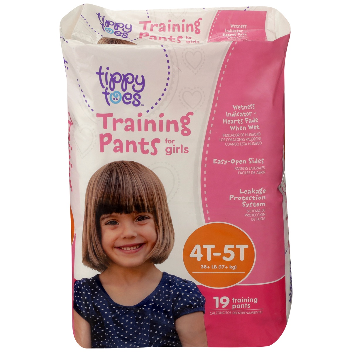 slide 1 of 1, Tippy Toes Training Pants For Girls 4T-5T Jumbo, 19 ct