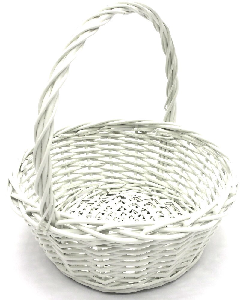 slide 2 of 3, Holiday Home Easter Painted Split Willow Basket - White, 12 in