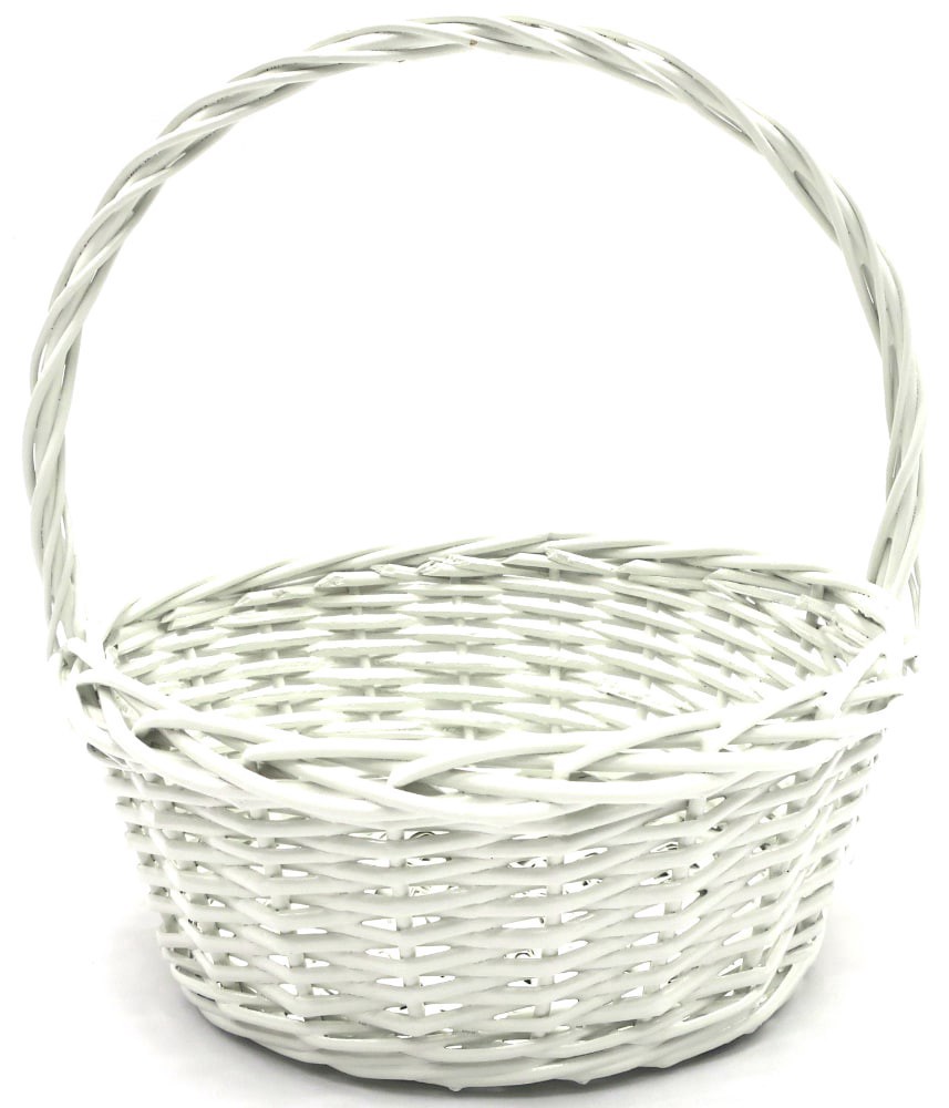 slide 3 of 3, Holiday Home Easter Painted Split Willow Basket - White, 12 in