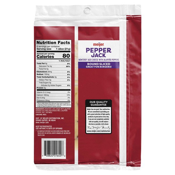 slide 2 of 5, Meijer Round Pepper Jack Cheese Burger Slices, 6 oz