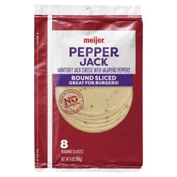 Meijer Round Pepper Jack Cheese Burger Slices