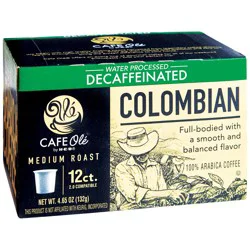 H-B Cafe Ole Colombian Decaffeinated Single Serve Coffee Cups- 12 ct