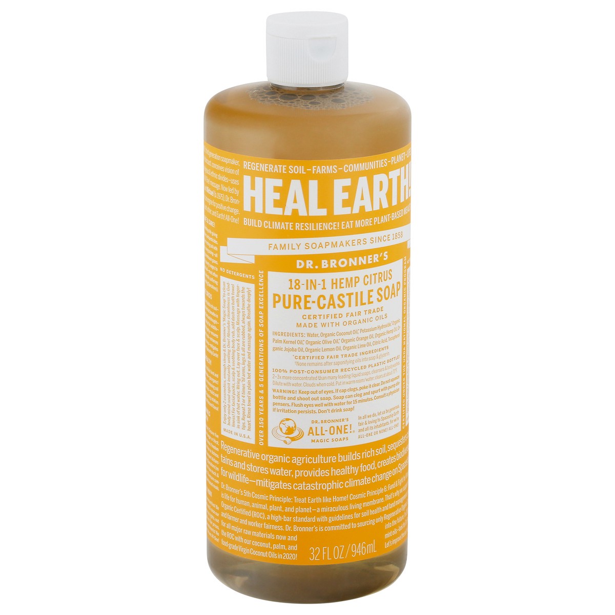 slide 7 of 9, Dr. Bronner's Citrus Castile Soap, 32 oz