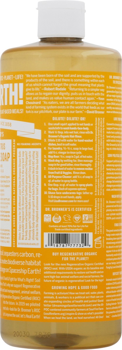 slide 9 of 9, Dr. Bronner's Citrus Castile Soap, 32 oz