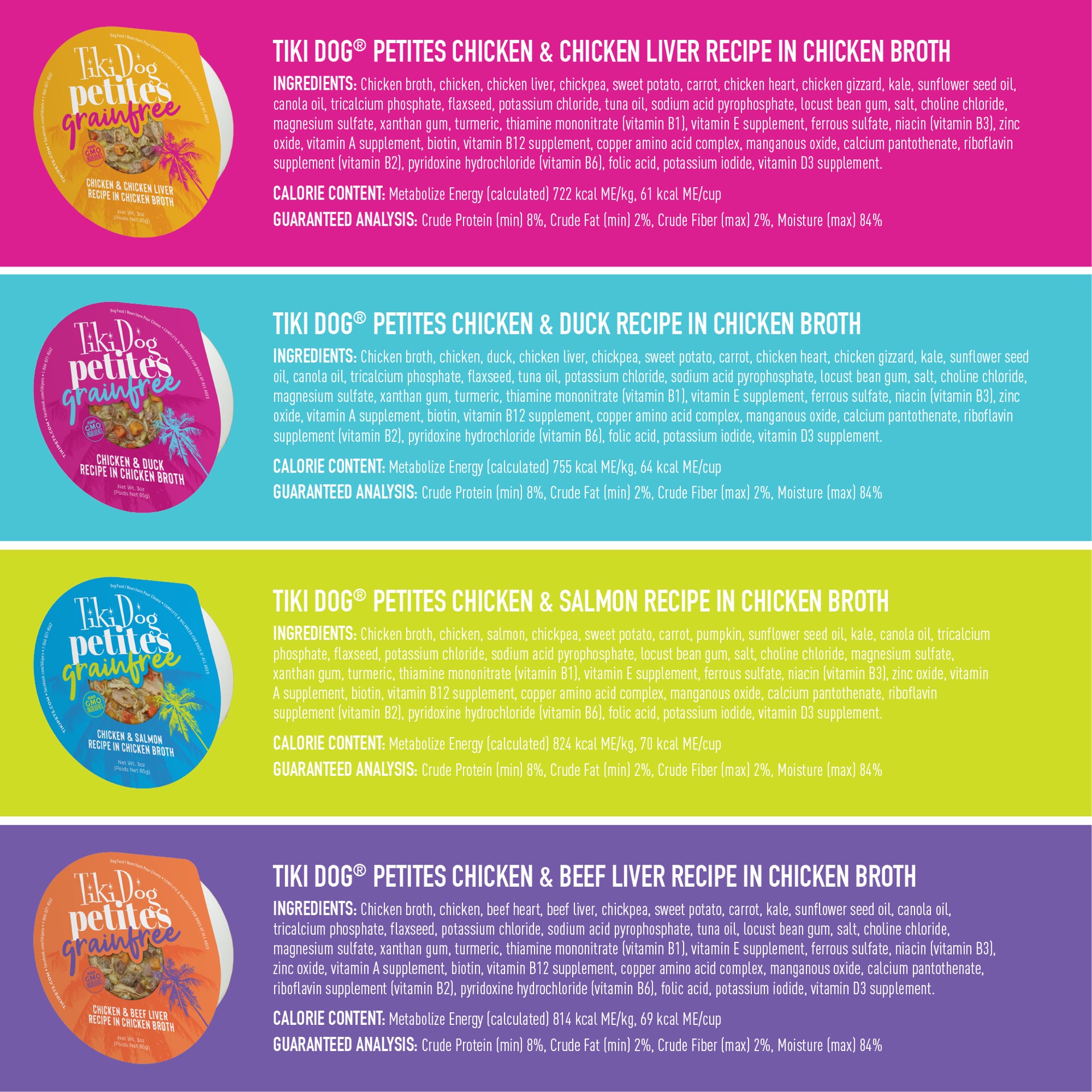 slide 6 of 7, Tiki Dog® Aloha Petites® All Life Stage Wet Dog Food - Variety Pack, 10 Count, 30 oz