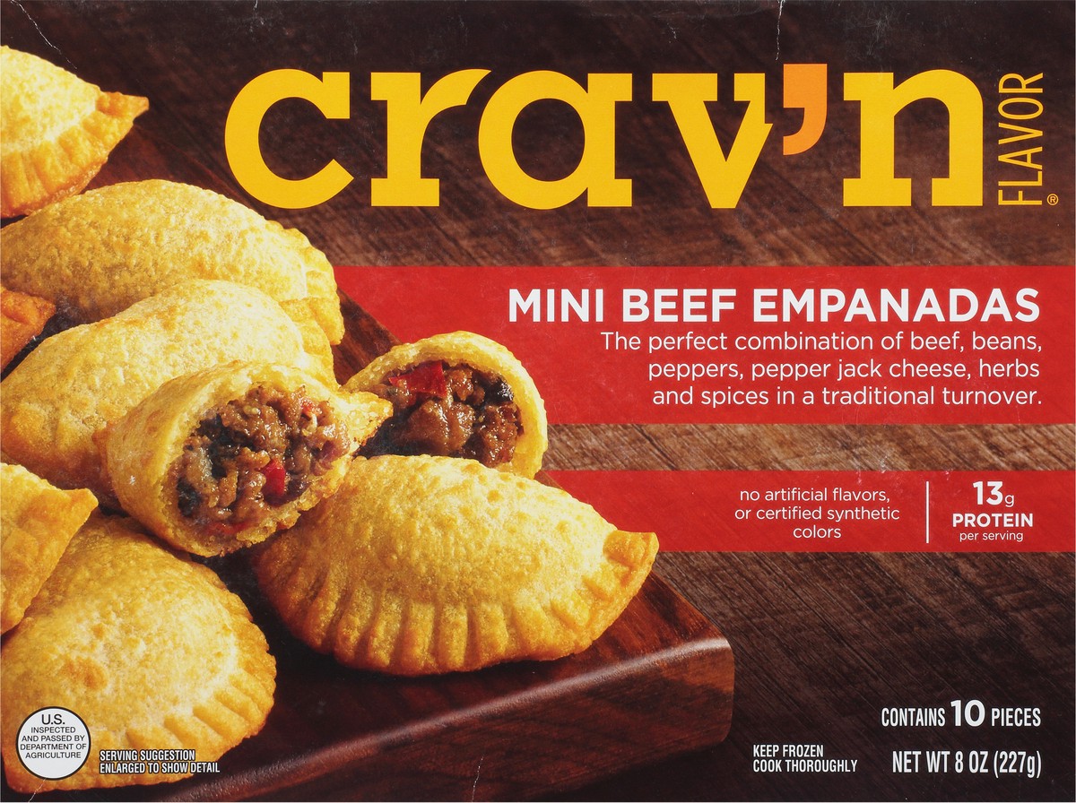 slide 14 of 17, Crav'n Flavor Beef Mini Empanadas 10 Each, 