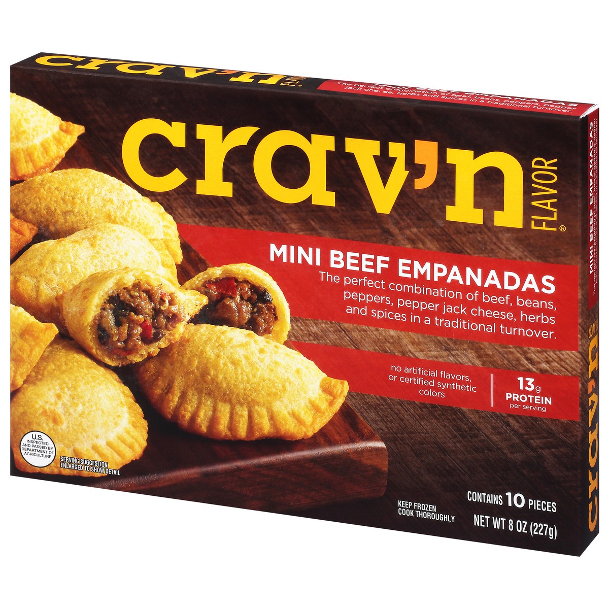 slide 9 of 17, Crav'n Flavor Beef Mini Empanadas 10 Each, 