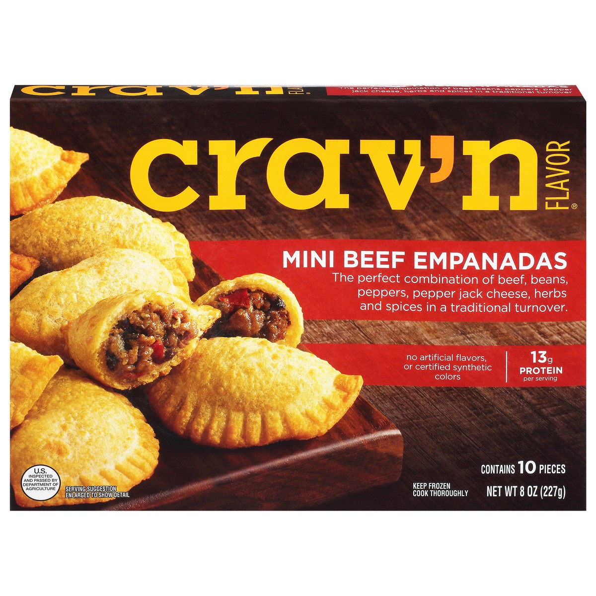 slide 15 of 17, Crav'n Flavor Beef Mini Empanadas 10 Each, 